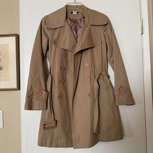 Tan Double-Breasted Trench Coat